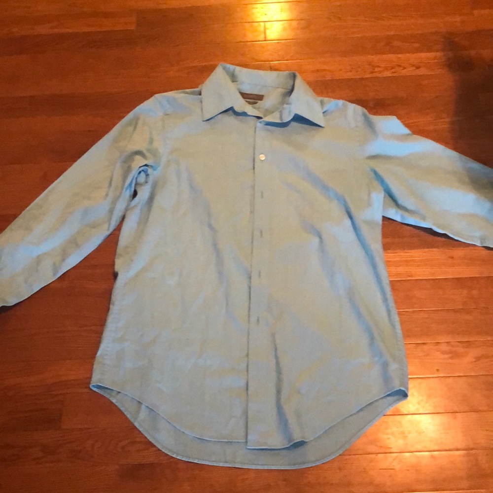 Turquoise blue men’s button up shirt